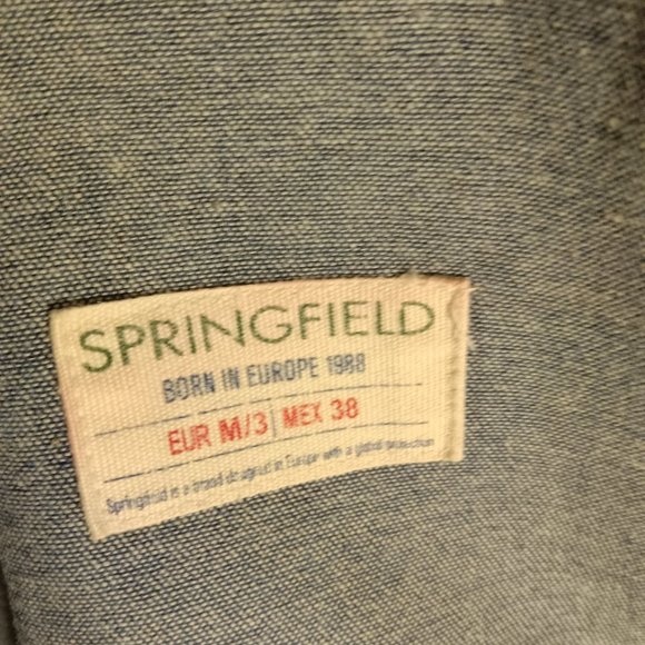 Springfield Men's Motorcycle White Stripe Biker Leather Jacket White Size Eur M - Picture 5 of 5